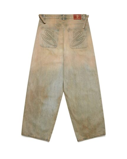 Shinzo Brand Tedzukuri Sand Washed Phat Cut Denim Jeans