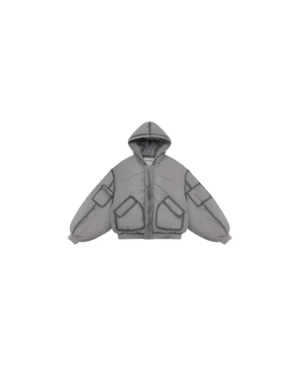 A Shinzo Brand Ishigaki Grey A1 Bomber Puffer Jacket