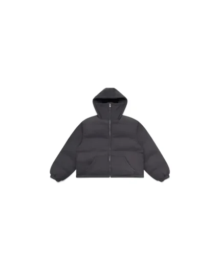 A Shinzo Brand Nichijō Washed Black Cotton Heavyweight Puffer Jacket